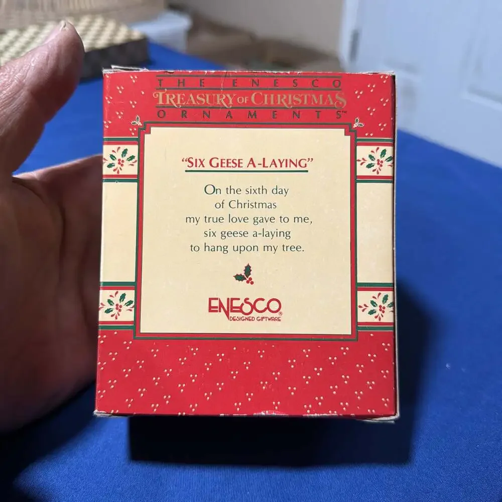 Enesco 1988 Treasury‎ Of Christmas Series Six Geese A Laying Ornament